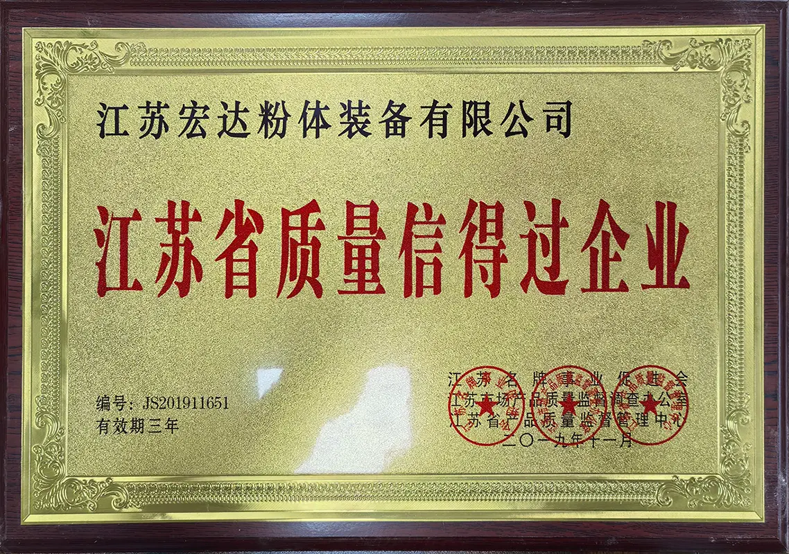 Jiangsu Province Quality Trustworthy Enterprise